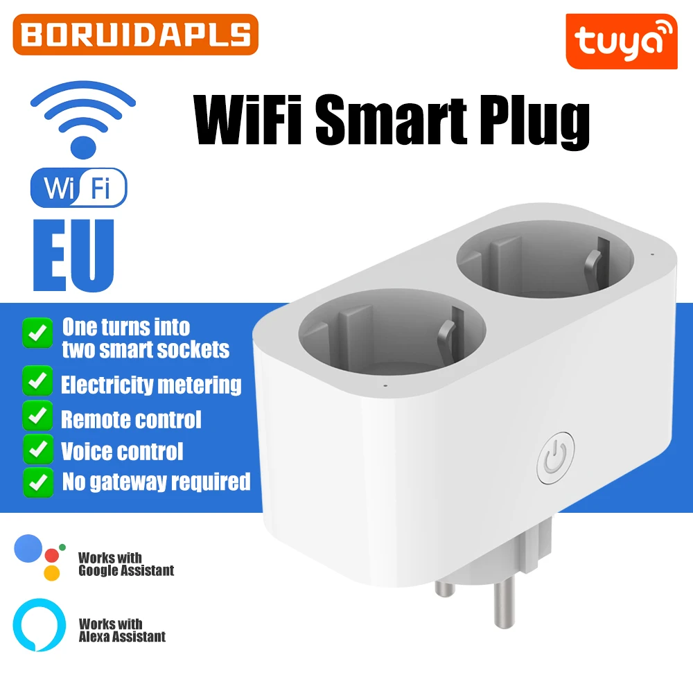 Timer Dual Outlet - BORUIDAPLS Presa intelligente WiFi con doppia