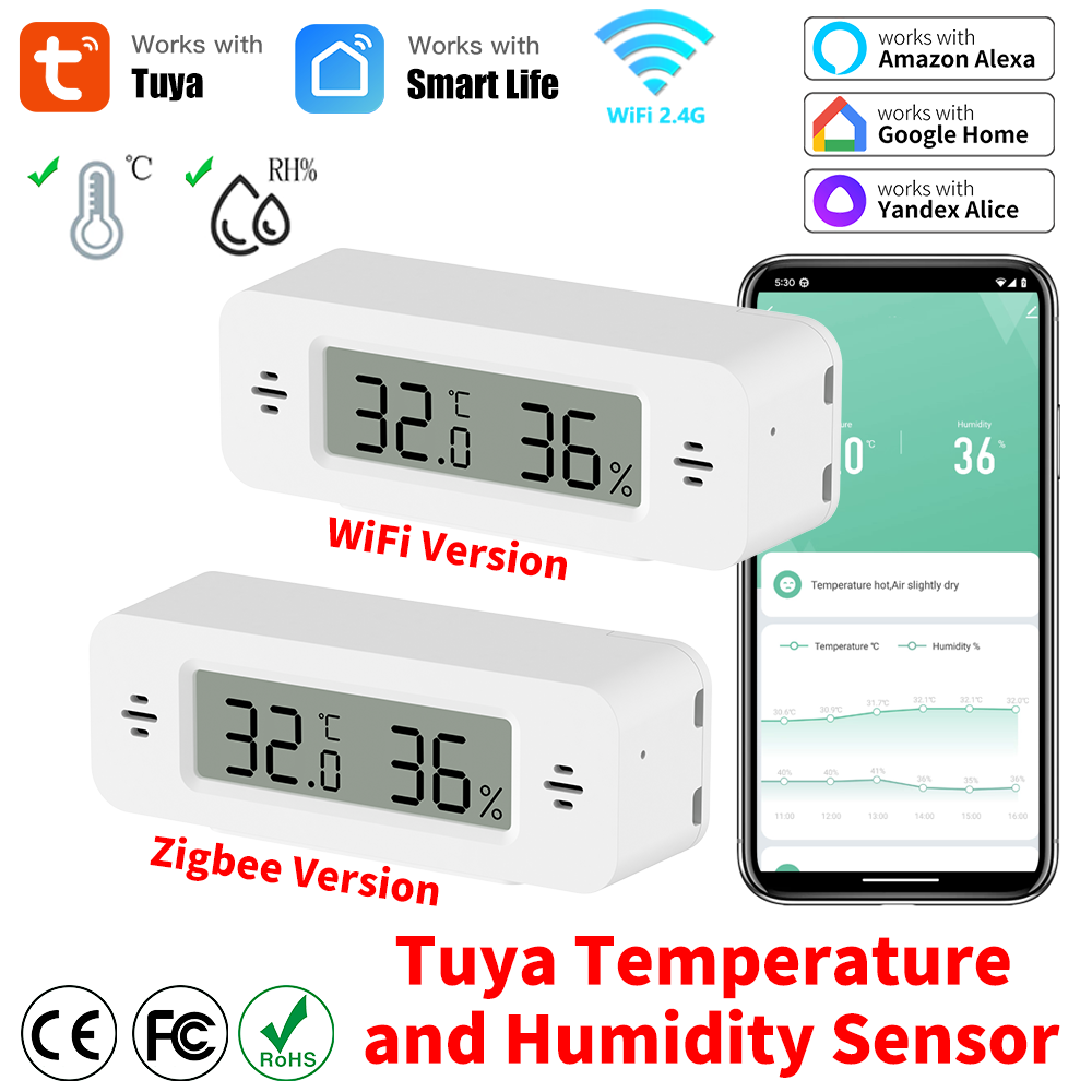 Tuya WiFi/Zigbee Sensore di um - Digital Hygrometer Probe recensione e prezzo
